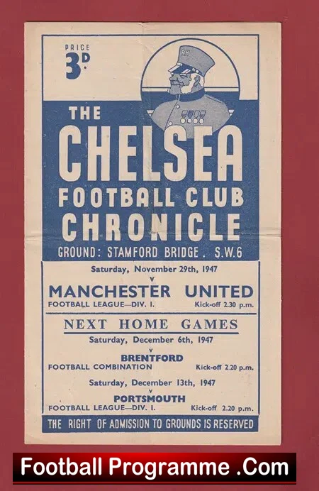 Chelsea v Manchester United 1947 – 1940s Football Programmes