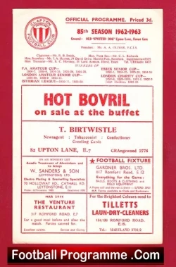 Clapton v Ilford 1963 - football programme