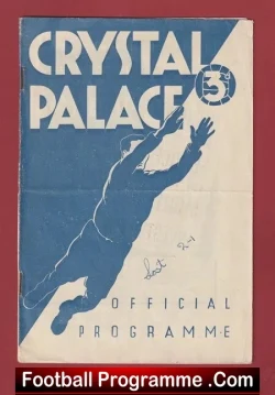 Crystal Palace v Leyton Orient 1952 - to clear - football programme