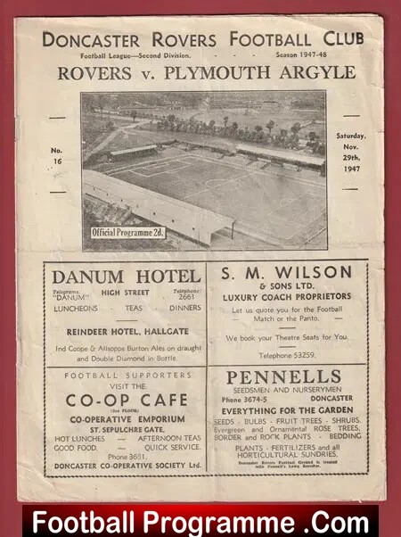 Doncaster Rovers v Plymouth Argyle 1947