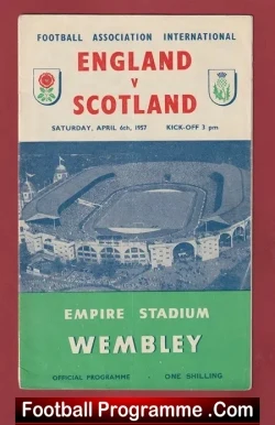 England v Scotland 1957 – Plus Song Sheet.