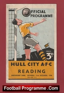 Hull City v Reading 1948 - football programme