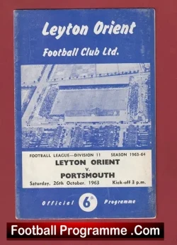 Leyton Orient v Portsmouth 1963 - Multi Autographed SIGNED - football programme