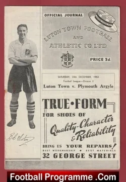 Luton Town v Plymouth Argyle 1952