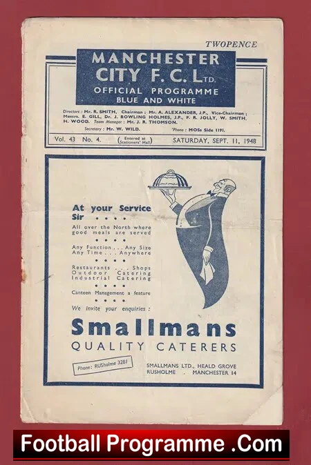 Manchester City v Manchester United 1948 – 1940s v Man Utd