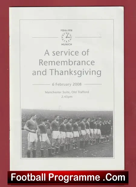 Manchester United A Service Of Rememberance Munich Disaster 50