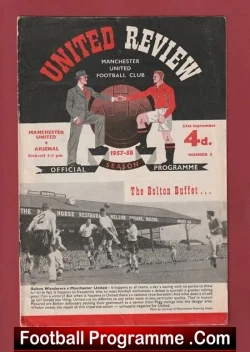 Manchester United v Arsenal 1957 + Token - football programme