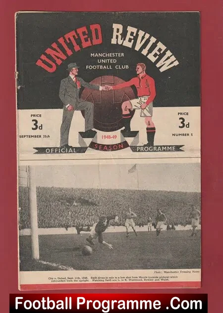 Manchester United v Aston Villa 1948 – 1940’s Man Utd Programmes