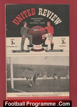 Manchester United v Aston Villa 1948 – 1940’s Man Utd Programmes