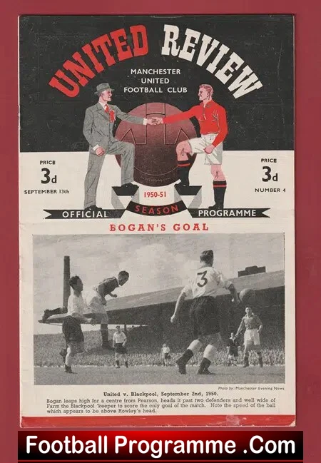 Manchester United v Aston Villa 1950 – 1950’s Man Utd