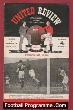 Manchester United v Aston Villa 1952