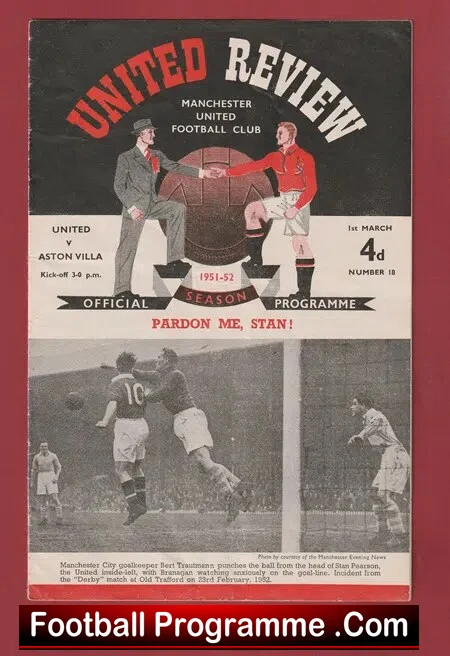 Manchester United v Aston Villa 1952 – Man Utd 1950’s