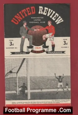 Manchester United v Birmingham City 1948 1940’s Man United