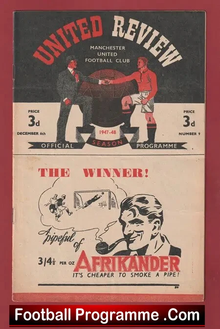 Manchester United v Blackpool 1947 – 1940s Man Utd