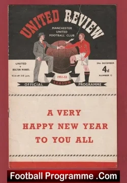 Manchester United v Bolton Wanderers 1951 - to clear - football programme