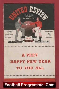 Manchester United v Bolton Wanderers 1951 - football programme