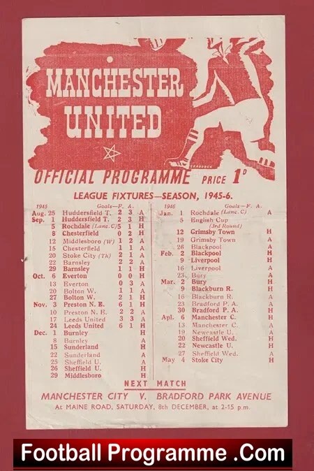 Manchester United v Burnley 1945 – Man Utd 1940’s