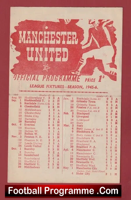 Manchester United v Burnley 1946 – Man Utd Lancashire Cup Final
