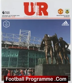 Manchester United v Burnley 2016 - football programme