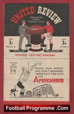 Manchester United v Charlton Athletic 1948 - Man Utd 1940s FAC - football programme