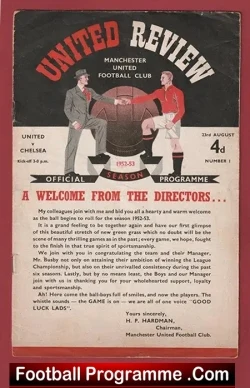 Manchester United v Chelsea 1952 - Man Utd 1950's - football programme