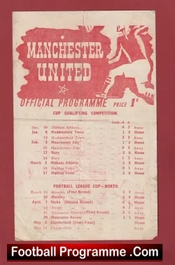 Manchester United v Chesterfield 1945 – 40s Man Utd Programmes