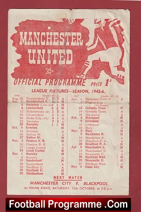 Manchester United v Everton 1945