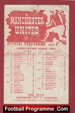Manchester United v Everton 1945