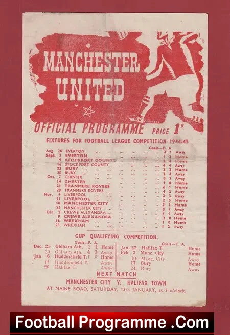 Manchester United v Huddersfield Town 1945 – Man Utd 1940’s