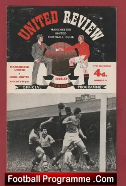 Manchester United v Leeds United 1956 - Man Utd - football programme