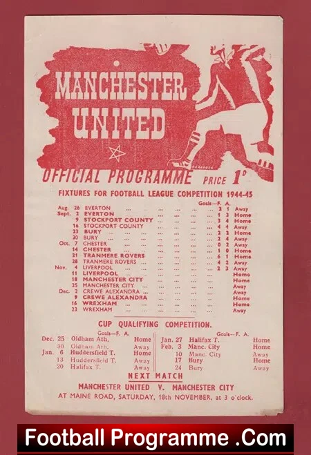 Manchester United v Liverpool 1944 – Man Utd 1940s