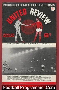 Manchester United v Liverpool 1966 - Man Utd - football programme