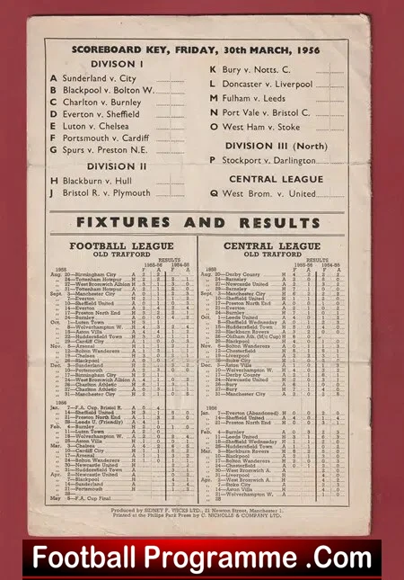 Manchester United v Luton Town 1956 - Man Utd 50s