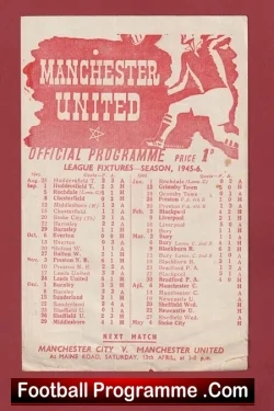 Manchester United v Manchester City 1945 – April Man Utd 1940s