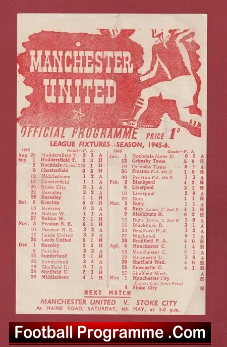 Manchester United v Manchester City 1946 – Man Utd 1940s