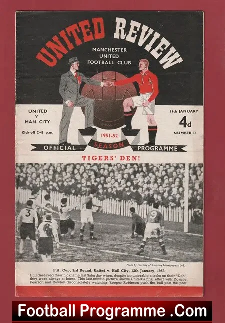 Manchester United v Manchester City 1952 – Man Utd 1950’s