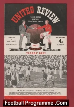 Manchester United v Manchester City 1952 - Man Utd 1950's - football programme