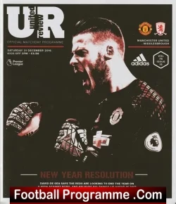 Manchester United v Middlesbrough 2016 - football programme