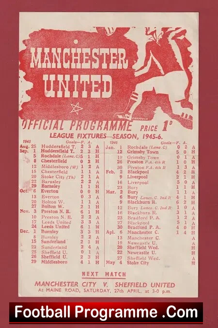 Manchester United v Newcastle United 1946 – Man Utd 1940s