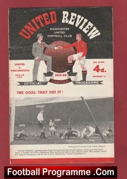 Manchester United v Portsmouth 1956 - Man Utd - football programme