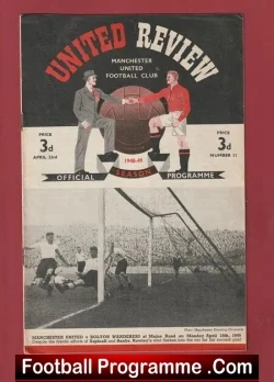 Manchester United v Preston 1949 – 1940s Man Utd Programme