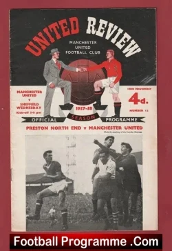Manchester United v Sheffield Wednesday 1957 - Munich Season - football programme