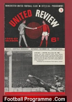Manchester United v Sheffield Wednesday 1966 - Man Utd - football programme