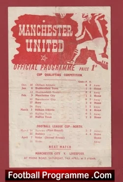 Manchester United v Stoke City 1945 - 1940's Man Utd - football programme