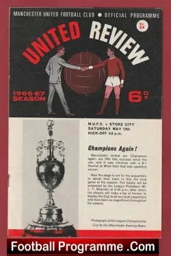 Manchester United v Stoke City 1967 - Man Utd - football programme