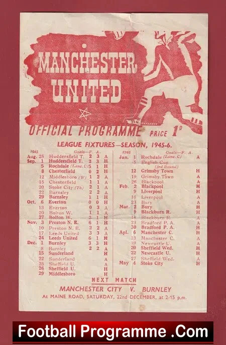 Manchester United v Sunderland 1945 – Man Utd 1940s