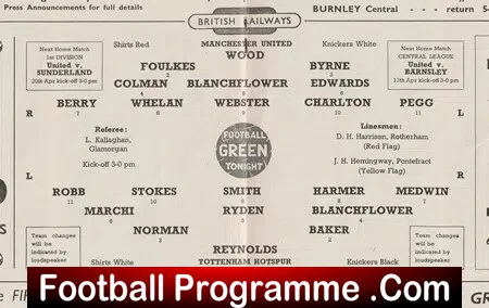 Manchester United v Tottenham 1957 - Man Utd