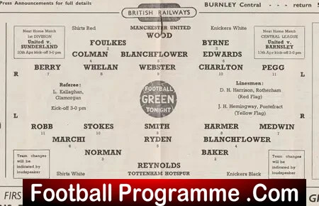 Manchester United v Tottenham 1957 – Man Utd 1950’s