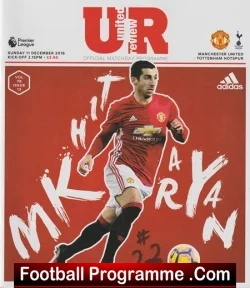 Manchester United v Tottenham 2016 - football programme