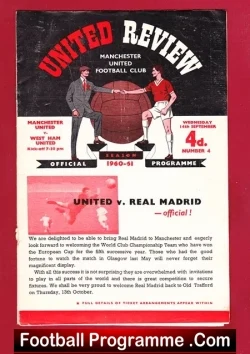 Manchester United v West Ham United 1960 - football programme